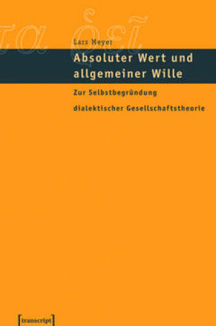 Cover of Absoluter Wert Und Allgemeiner Wille