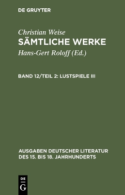 Cover of Samtliche Werke, Teil 2, Lustspiele III