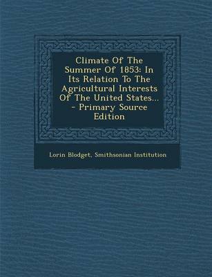 Book cover for Climate of the Summer of 1853