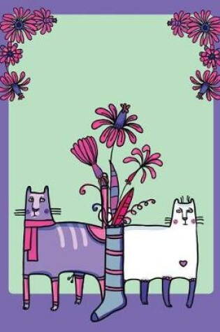 Cover of My Big Fat Bullet Journal for Cat Lovers Funny Cats Pattern in Socks with Flowers 4