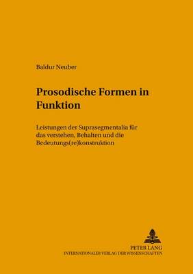 Cover of Prosodische Formen in Funktion