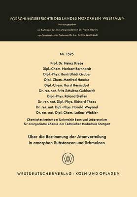 Book cover for UEber Die Bestimmung Der Atomverteilung in Amorphen Substanzen Und Schmelzen