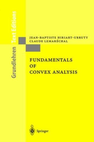 Cover of Fundamentals of Convex Analysis