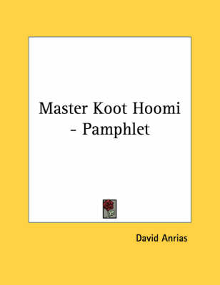 Book cover for Master Koot Hoomi - Pamphlet