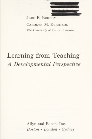 Cover of Learning from Teaching