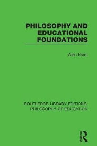 Cover of Philosophy and Educational Foundations