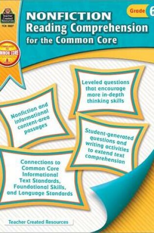 Cover of Nonfiction Reading Comprehension for the Common Core Grd 6