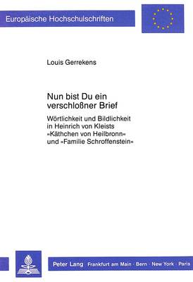 Cover of Nun Bist Du Ein Verschlossner Brief