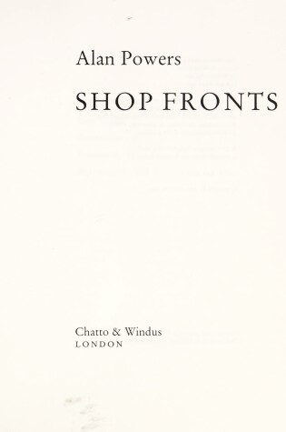 Cover of Shop Fronts