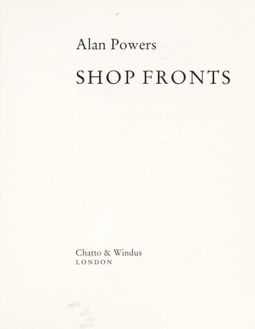 Cover of Shop Fronts