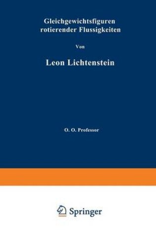 Cover of Gleichgewichtsfiguren Rotierender Flüssigkeiten