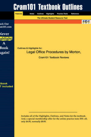 Cover of Studyguide for Legal Office Procedures by Morton, ISBN 9780130496218