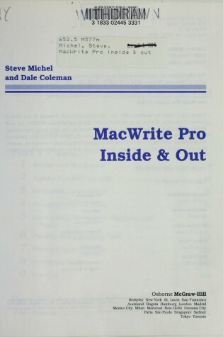 Cover of MacWrite Pro