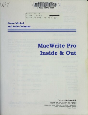 Book cover for MacWrite Pro