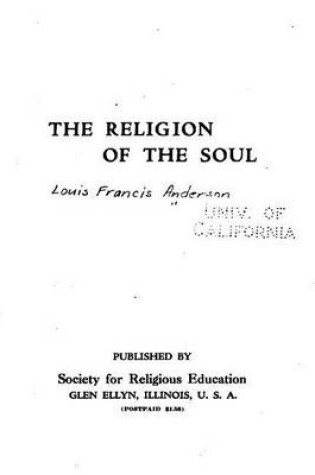 Cover of The religion of the soul