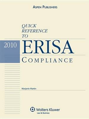 Book cover for Quick Reference to Erisa Compliance, 2010 Edition