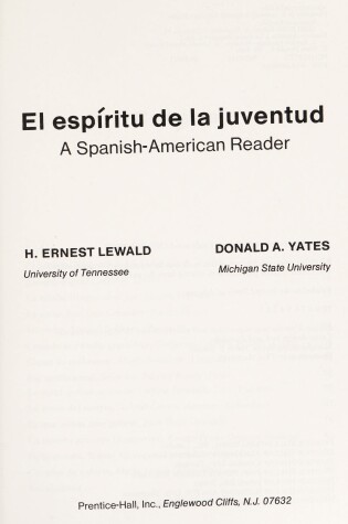 Cover of Espiritu de la Juventud