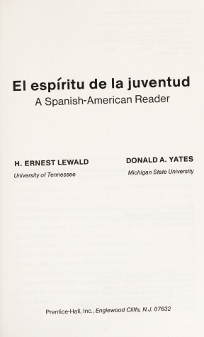 Book cover for Espiritu de la Juventud