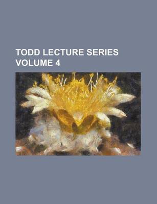 Book cover for Todd Lecture Series (Volume 18)