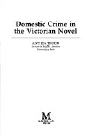 Cover of Domestic Crime in the Victorian Novel