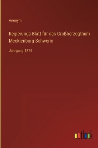 Cover of Regierungs-Blatt für das Großherzogthum Mecklenburg-Schwerin