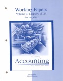 Book cover for Accounting Working Papers Volume II Chapters 15 -24