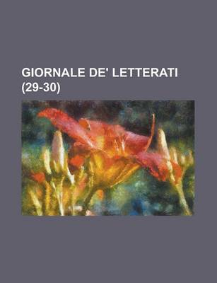 Book cover for Giornale de' Letterati (29-30)