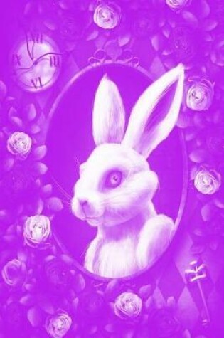 Cover of Alice in Wonderland Pastel Modern Journal - Inwards White Rabbit (Purple)