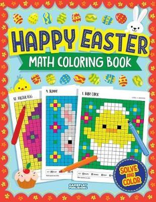 Book cover for Happy Easter Math Coloring Book