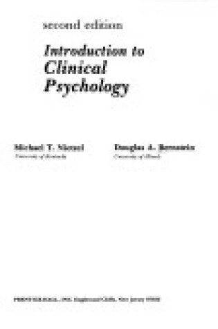 Cover of Introduction to Clinical Psychology
