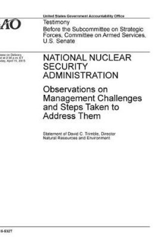 Cover of National Nuclear Security Administration