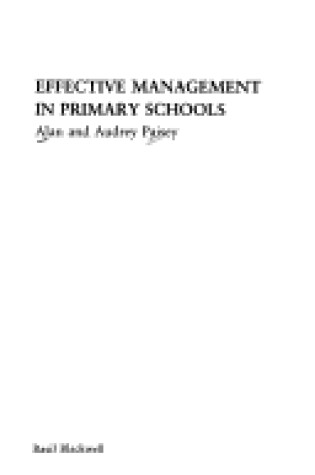 Cover of Effective Management in Primary Schools