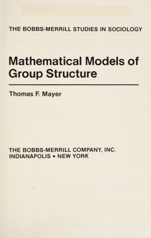 Book cover for Mathematical Models of Group Structure
