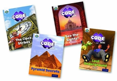 Book cover for Project X CODE Extra: Purple Book Band, Oxford Level 8: Wonders of the World and Pyramid Peril, Mixed Pack of 4