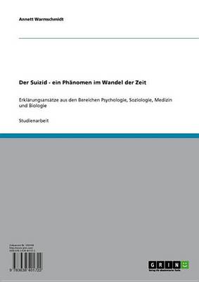 Book cover for Der Suizid - Ein Phanomen Im Wandel Der Zeit