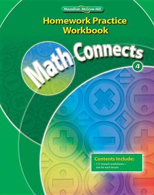 Book cover for Math Connects 4, Homework Practice Workbook