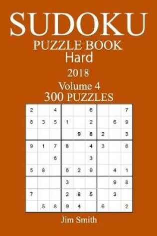 Cover of 300 Hard Sudoku Puzzle Book - 2018