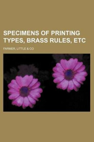 Cover of Specimens of Printing Types, Brass Rules, Etc