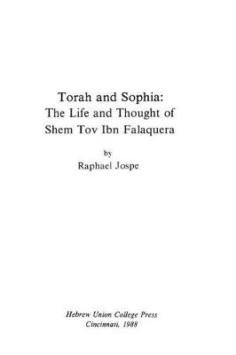 Book cover for Torah and Sophia