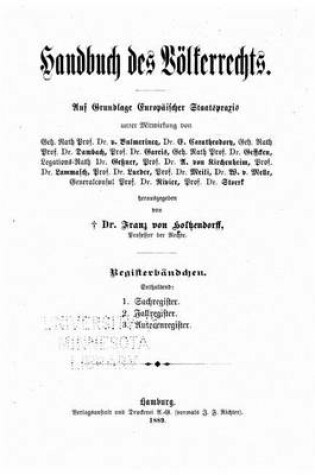 Cover of Handbuch des voelkerrechts