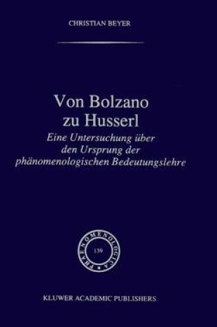 Cover of Von Bolzano zu Husserl