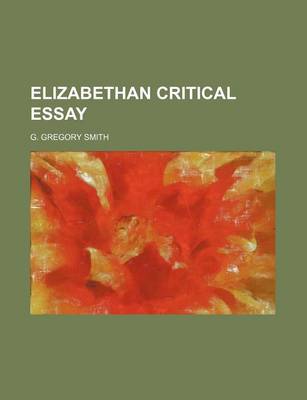 Book cover for Elizabethan Critical Essay