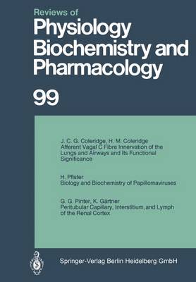 Book cover for Reviews of Physiology, Biochemistry and Pharmacology 99