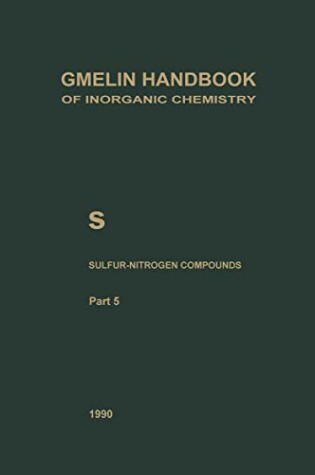 Cover of S Sulfur-Nitrogen Compounds