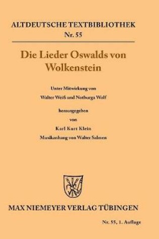 Cover of Die Lieder Oswalds von Wolkenstein