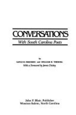 Cover of Conversations with South Carolina Poets