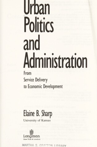 Cover of Urban Politics and Administration