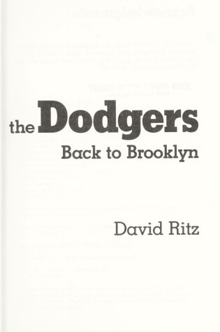 Cover of The Man Who Brought the Dodgers Back to Brooklyn