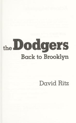 Book cover for The Man Who Brought the Dodgers Back to Brooklyn