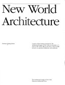 Book cover for New World Architecture